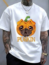 Pugkin Pumpkin Cute Pug Jack O Lantern Halloween Gift For Pug Lover Unisex Tee