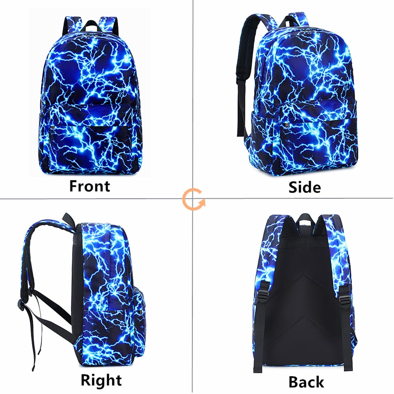 Boy School Backpack Elementary Middle Lightning B… - image 4