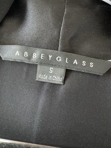 Abbey Glass Tie Neck Silk Dress Women’s Small Black Satin - Picture 6 of 11