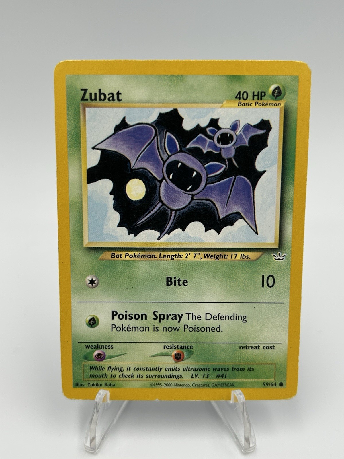 Zubat 2001 MP Pokemon 59/64 Neo Revelation Non Holo English MP