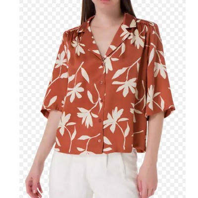 Anine Bing Row Terracotta Daisy Print Shirt Size M C10
