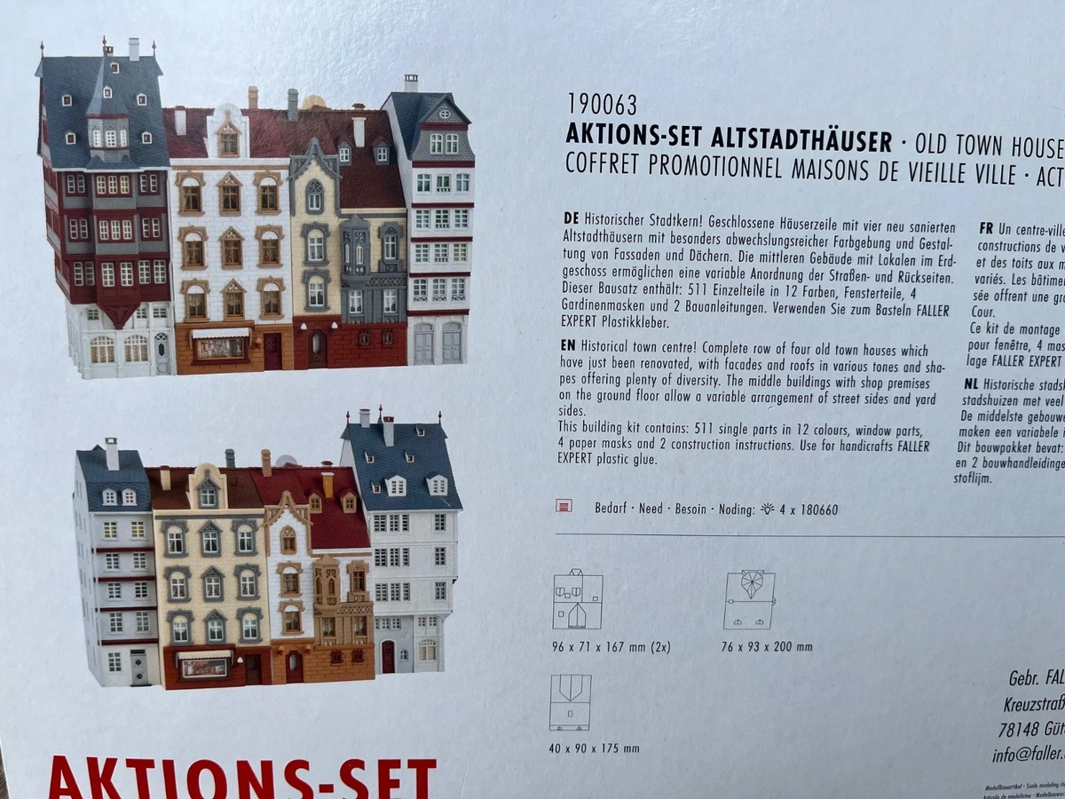 Faller H0 190063 Aktions Set Altstadthäuser 4 Gebäude Häuserzeile Stadt