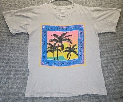 VTG 80s 90s Maui Hawaii Tshirt Sz In Pics Wht SingleStitch Kauai Kona HiLo Lanai