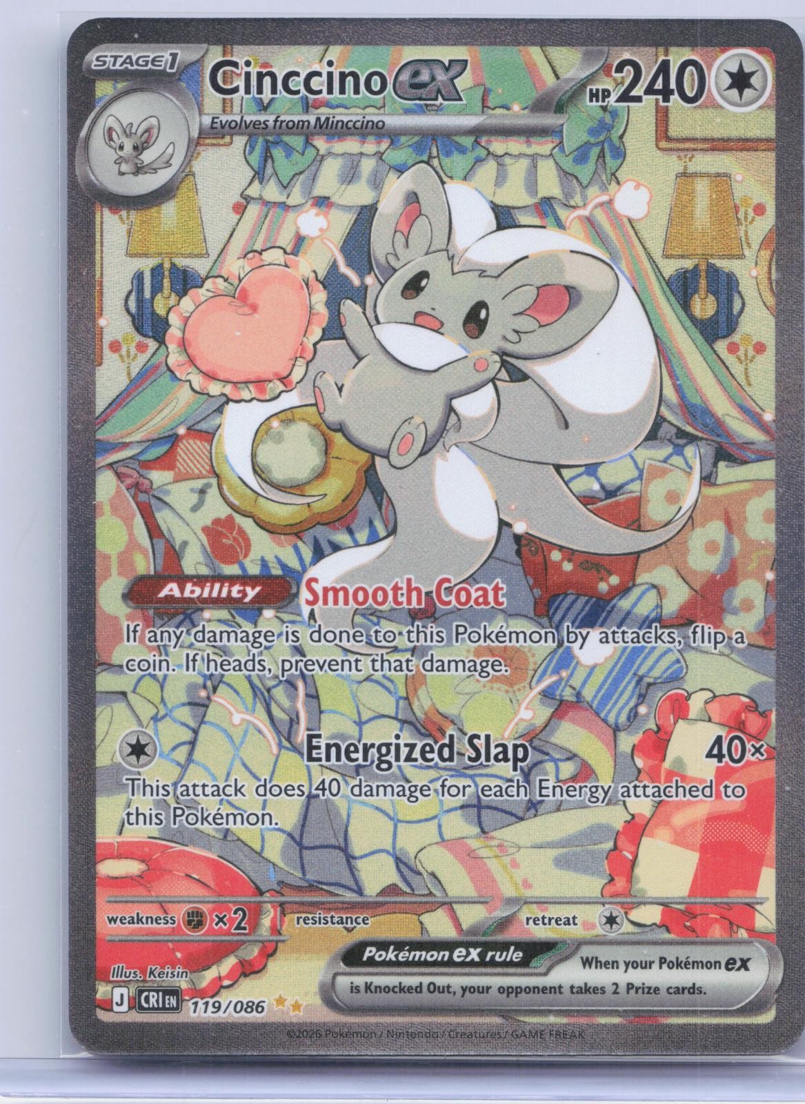 Cinccino ex 119/086 Holo Special Illustration Rare Chaos Rising Pokemon NM