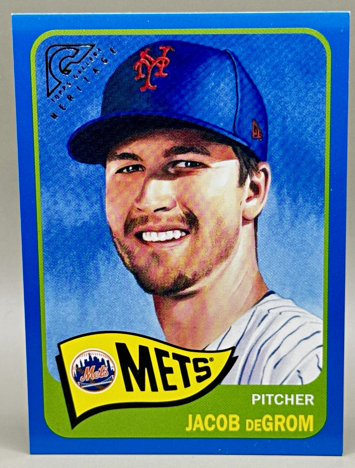 2019 Topps Gallery Jacob deGrom Heritage Blue /99 #HT-18 Mets 95/99