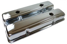 Small Block Chevy 350 Chrome Short Steel Valve Cover W Oil Cap Hole283305327400