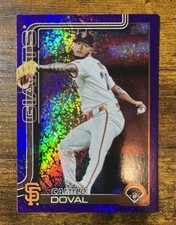 2025 Topps Update Series #US328 Camilo Doval Purple Shimmer Holo Foil /250 (SP)