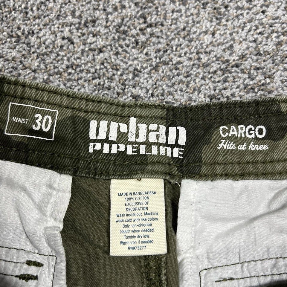 Pantalones Cortos Urban Pipeline Para Hombre 30 Verde Carga Camuflaje 10" Utilidad Militar Lona Foto 3 de 4