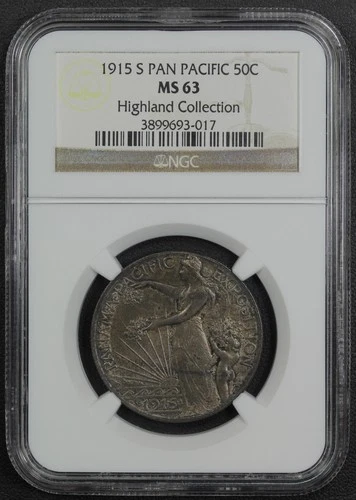 1915 S Panama-Pacific PAN-PAC Commemorative Silver Half Dollar 50C NGC MS 63