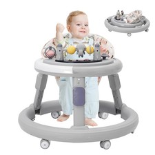 3 in 1 Foldable Baby Walker,Kids Activity Push Walker Sit and Stand Height