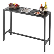 Tavolo Alto Da Bar per Esterni 120 X 37,5 Cm, Tavolino Da Pranzo Rettangolare Pi