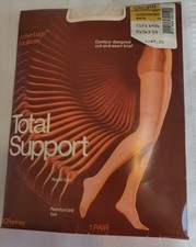 VTG JC Penney Active Legs Pantyhose Total Support Queen Short White Pantyhose