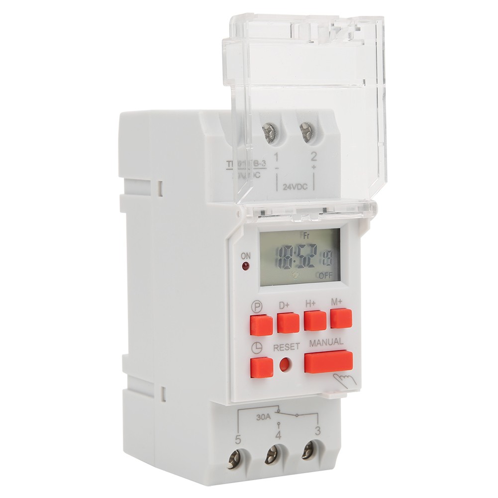 DC 24V 30A Weekly 12/24hrs Timer Switch LCD On Off Control Programmable Time