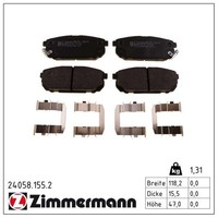 Zimmermann Bremsbelagsatz, Scheibenbremse 24058.155.2 FüR KIA