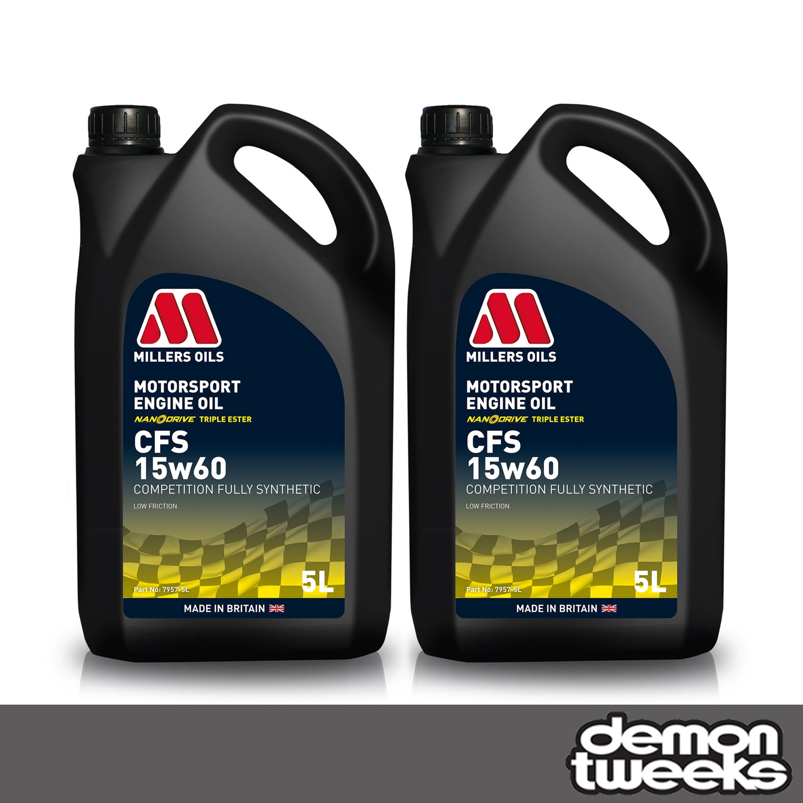 2 x Millers Oils CFS Nanodrive 15W60 Synthetic Motorsport Engine Oil - 5 Litre