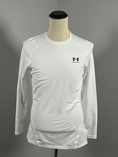 Under Armour ColdGear Fitted White Long Sleeve Crew Shirt Men's Medium