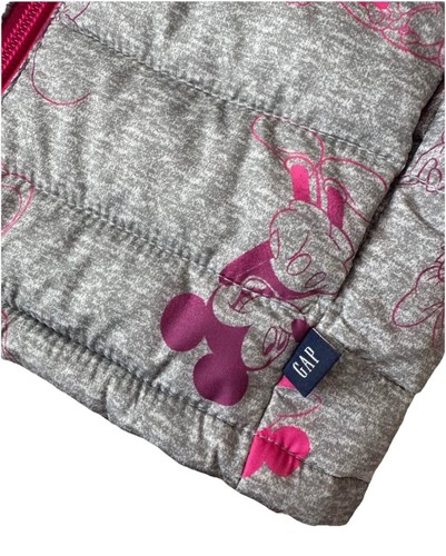 Disney x GAP Minnie Daisy Chaqueta Acolchada Resistente al Agua Rosa Caliente Gris 5 Mickey - Imagen 4 de 7