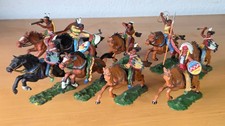 Elastolin 7cm Figuren , Indianer Reiter, 9 St...