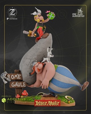 Asterix & Oblix by Zenith FAN ART Diorama 1:6 Resin 3D Printed DIY Model Kit