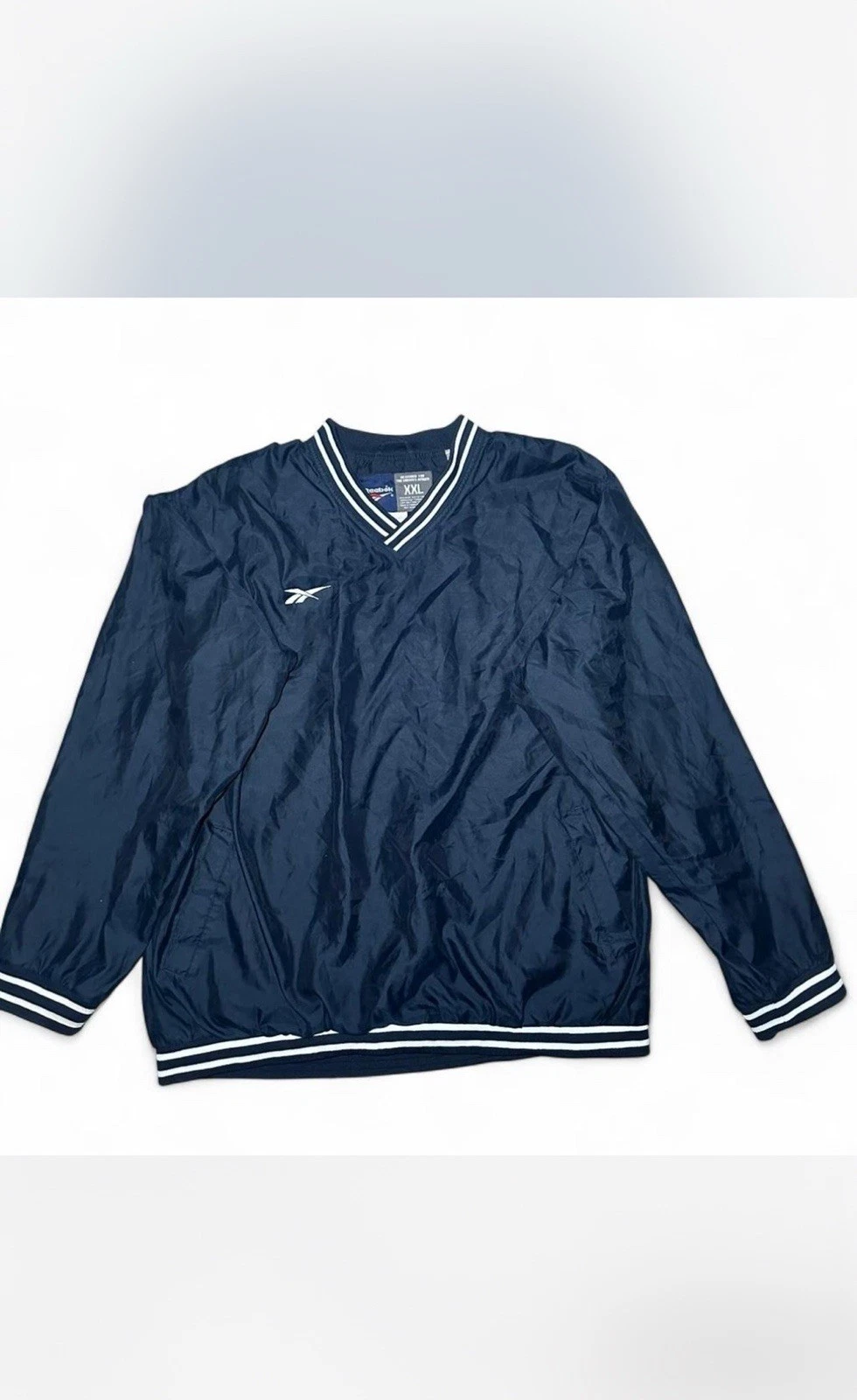 Reebok Vintage Pullover Windbreaker Navy XXL Retro 90s Sport Jacket