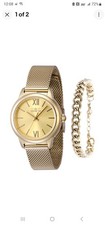 Invicta Women's Watch Angel Quartz Gold Tone Brass Dial Mesh Bracelet 48250
