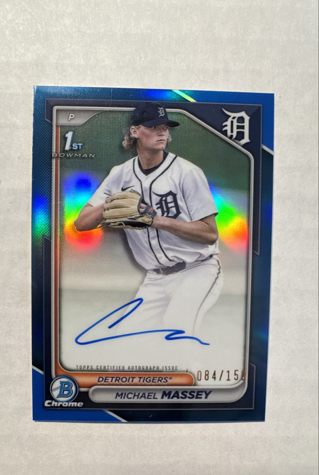 Michael Massey - 2024 Bowman Draft Chrome Auto #CPA-MMY Blue Refractor/150