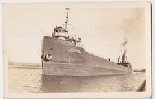 GREAT LAKES SHIPPING USS HENNEPIN US NAVY CARGO SHIP REAL PHOTO CIRCA 1944