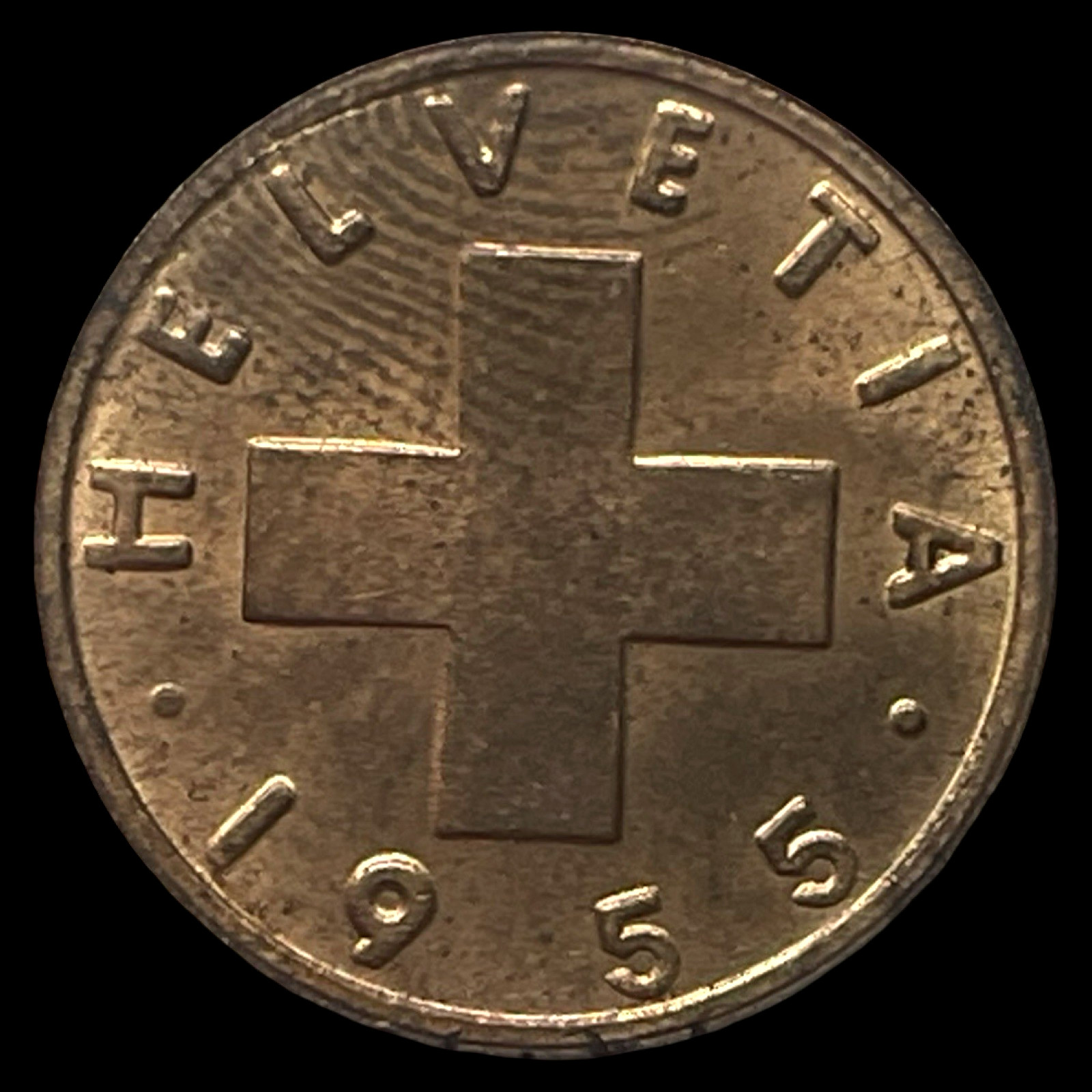 1955 B 1 Rappen Switzerland KM 46 Brown BN Lot D2-30 Wheat Spike