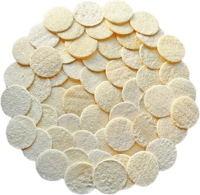54 Pack Natural Loofah Sponge Exfoliating Face Pads - Facial Body Scrubbers Pad