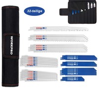 Workpro 32-Teilige SäGeblatt Set Mit Handtasche,SäBelsäGebläTter FüR Holz&Metall
