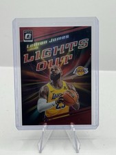 LeBron James Red Prizm 02/99 2023-24 Donruss Optic Lights Out #10 Lakers