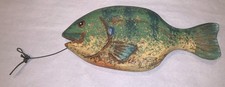 Carved Wood Bluegill Decoy Flat Fish By Randy Hoffman~Primitive Folk Art~Signed