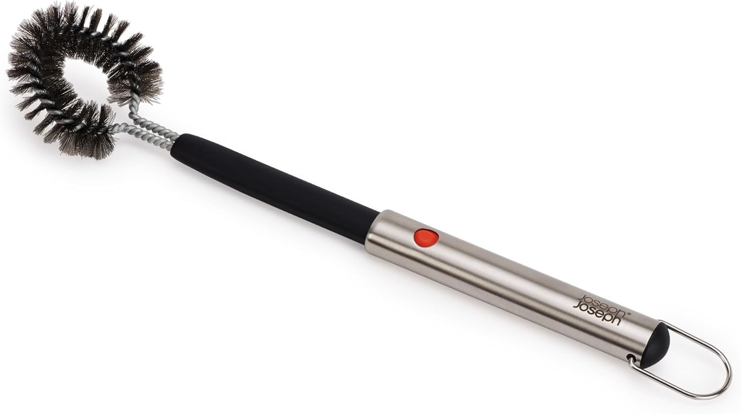 Brosse BBQ robuste Joseph Joseph GrillOut racloir intégré et poils inox anti-graisse