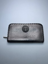 Tory Burch -Metalic Leather Marion Continental Wallet pebbled leather whipstich
