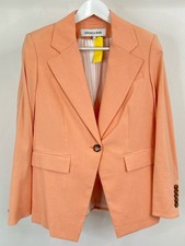 VERONICA BEARD Size 6 Peach Women Hayward Dickey Linen Blend 1 Button Jacket