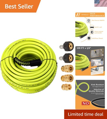 #ad 1 4quot; Pressure Washer Hose 100 FT Quick Connect 3600 PSI for Ultimate Clean $103.94
