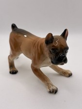 Vintage Boxer Dog Figurine Japan Porcelain Hand Painted Mid Century