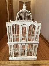 Vintage Decorative Multitiered Victorian-style Wooden Birdcage H25”W 13.5”D7.25”