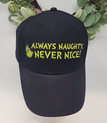 The Grinch Hat Always Naughty Never Nice Adjustable Strap Men s Christmas Cap
