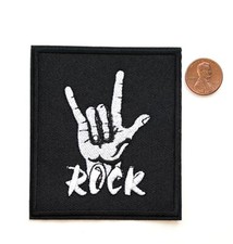 Rock the Music Embroidered Patch Iron Rock Hand Appliqu  DS358