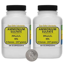 Ammonium Sulfate [(NH4)2SO4] 99% ACS Grade Powder 1 Lb in Two Bottles USA