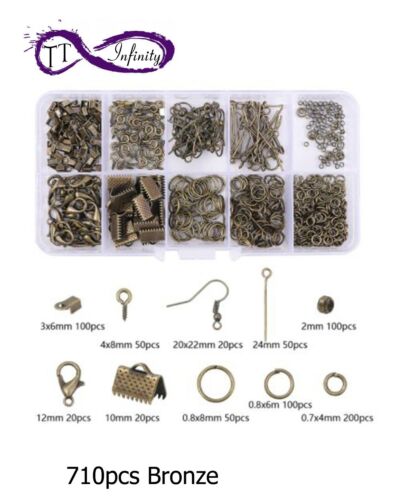 Jewellery Making Kit Findings 710Pcs and Starter Tools DIY Necklace Repair Tools - Picture 20 of 21