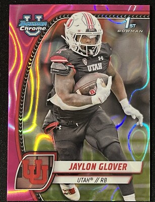 2024 Bowman U Chrome 1st Jaylon Glover Pink Lava Utah Utes 