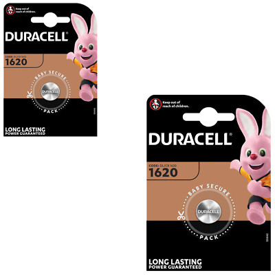 2x CR1620 Duracell Lithium Knopfzelle DL1620 75mAh 3V Batterie CR 1620