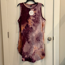 NEW Women's 2X (16/18) Shein Tie Dye Dress in Beautiful Purples and Pinks