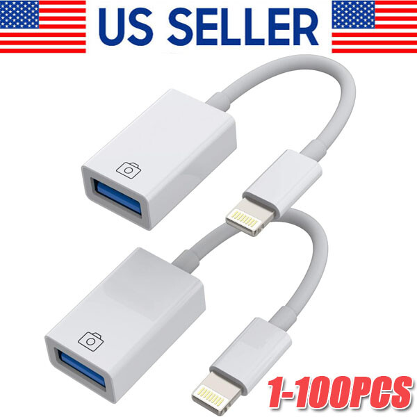 USB OTG Female to Camera Adapter Cable for iPhone iPad iPod