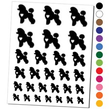 Miniature Poodle Dog with Heart Temporary Tattoo Water Resistant Set