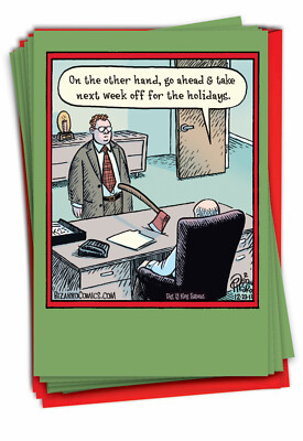 12 Funny Merry Christmas Cards (1 Design, 12 Cards) - Week Off B1856
