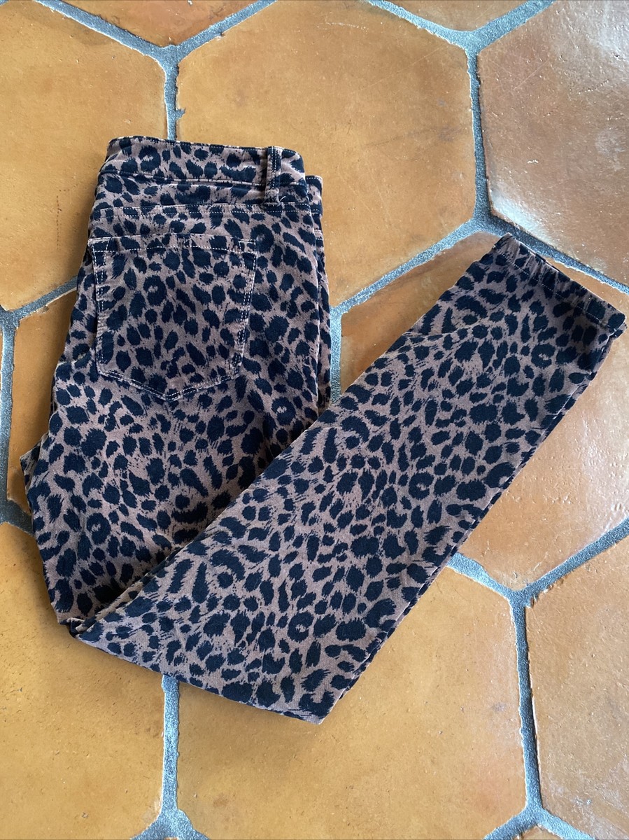 Pantalon En Velours Côtelé Imprimé Abstrait Marron Ann Taylor LOFT – Taille 28/6, Skinny, Occasion Très Bon état