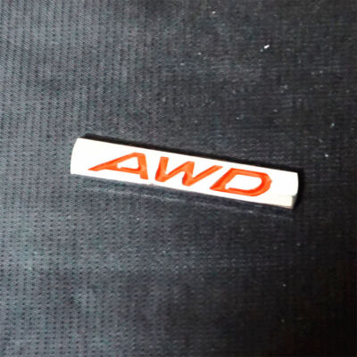 1x Chrome Red AWD Metal Sticker Badge Emblem Decal 3D Speed MS Premium Hatchback